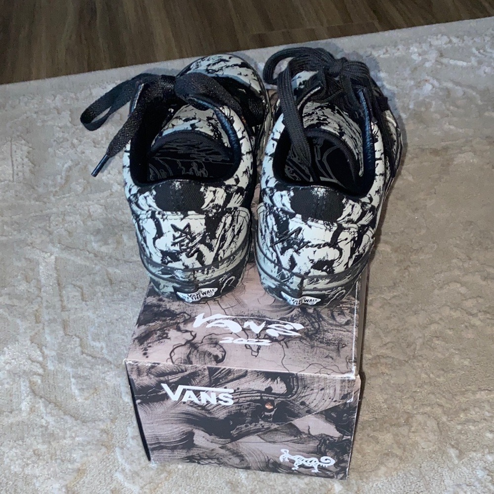 Vans Grey and Black Marble Sneakers - Picture 4 of 5